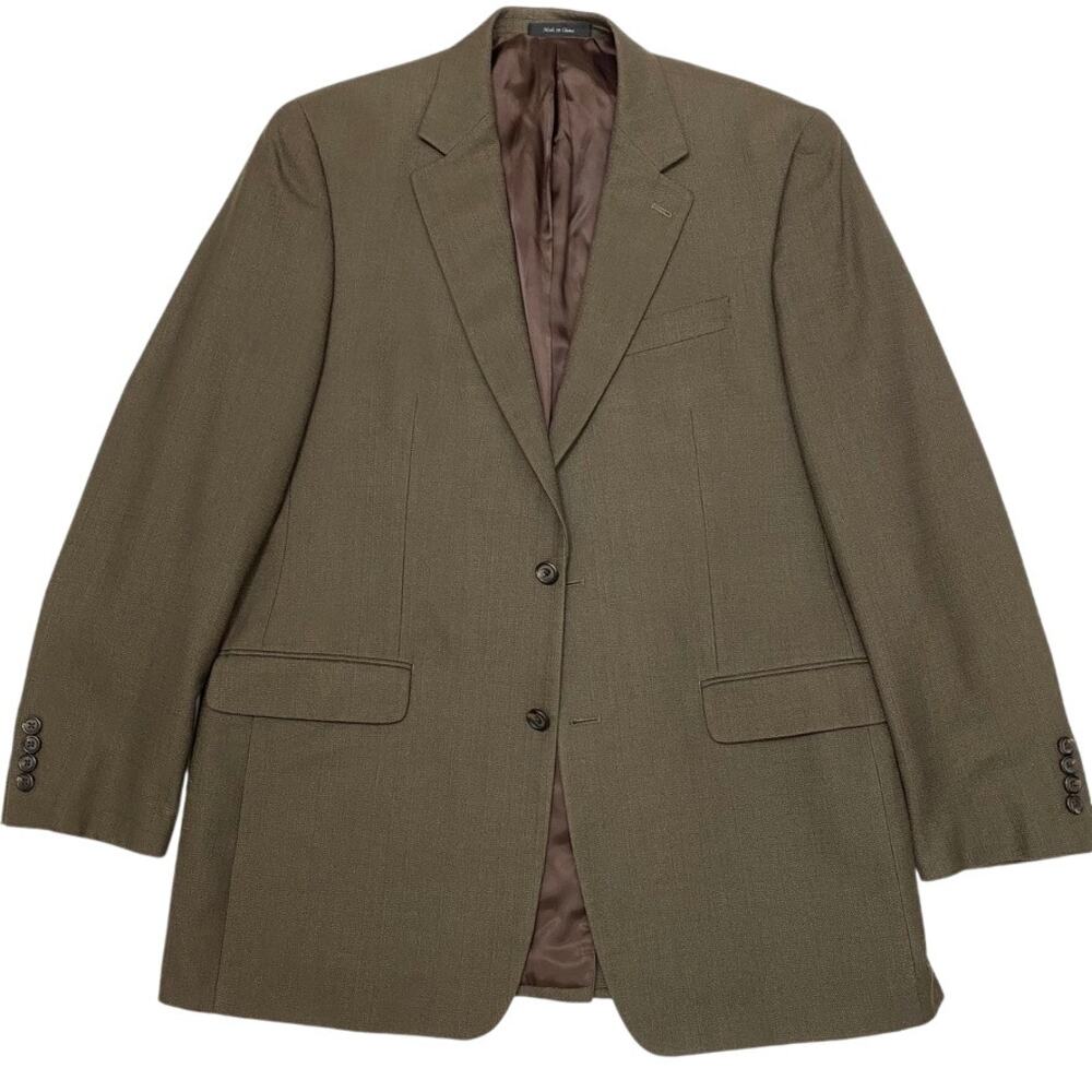 Lauren Ralph Lauren Mens 42L Green Blazer Two Button Jacket Sport Coat Wool
